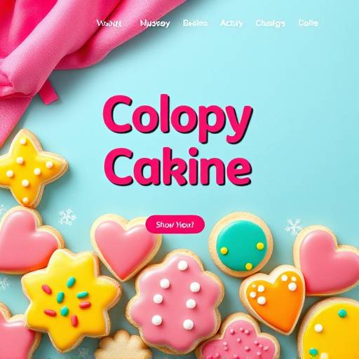 A colorful banner with various cookie designs, symbolizing the use of cookies on websites.